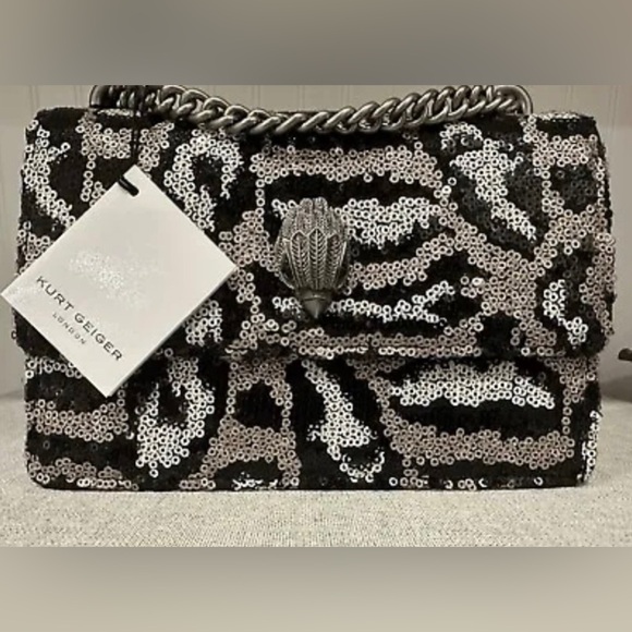Kurt Geiger Handbags - NWOT Kurt Geiger Black and Silver Leopard Sequin Women's Bag